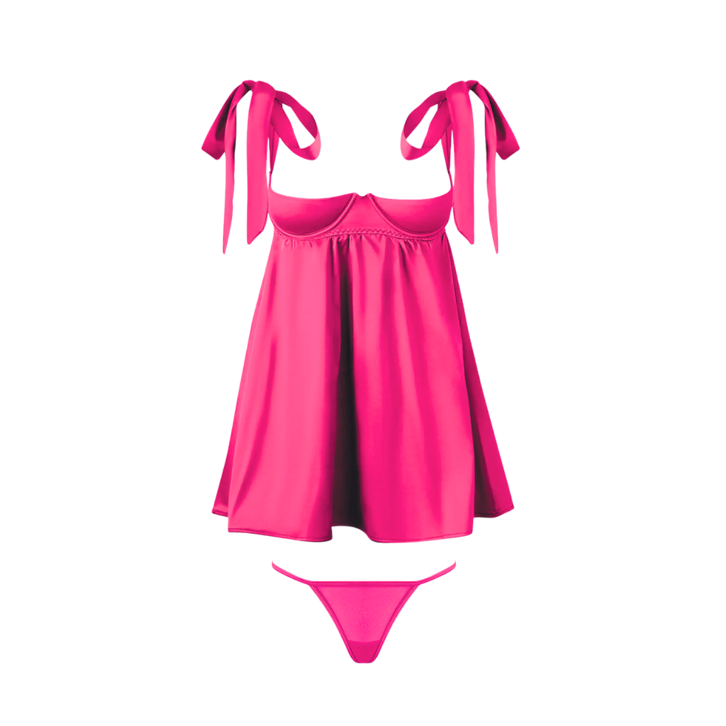 Brigeta Satin Open Cut Babydoll