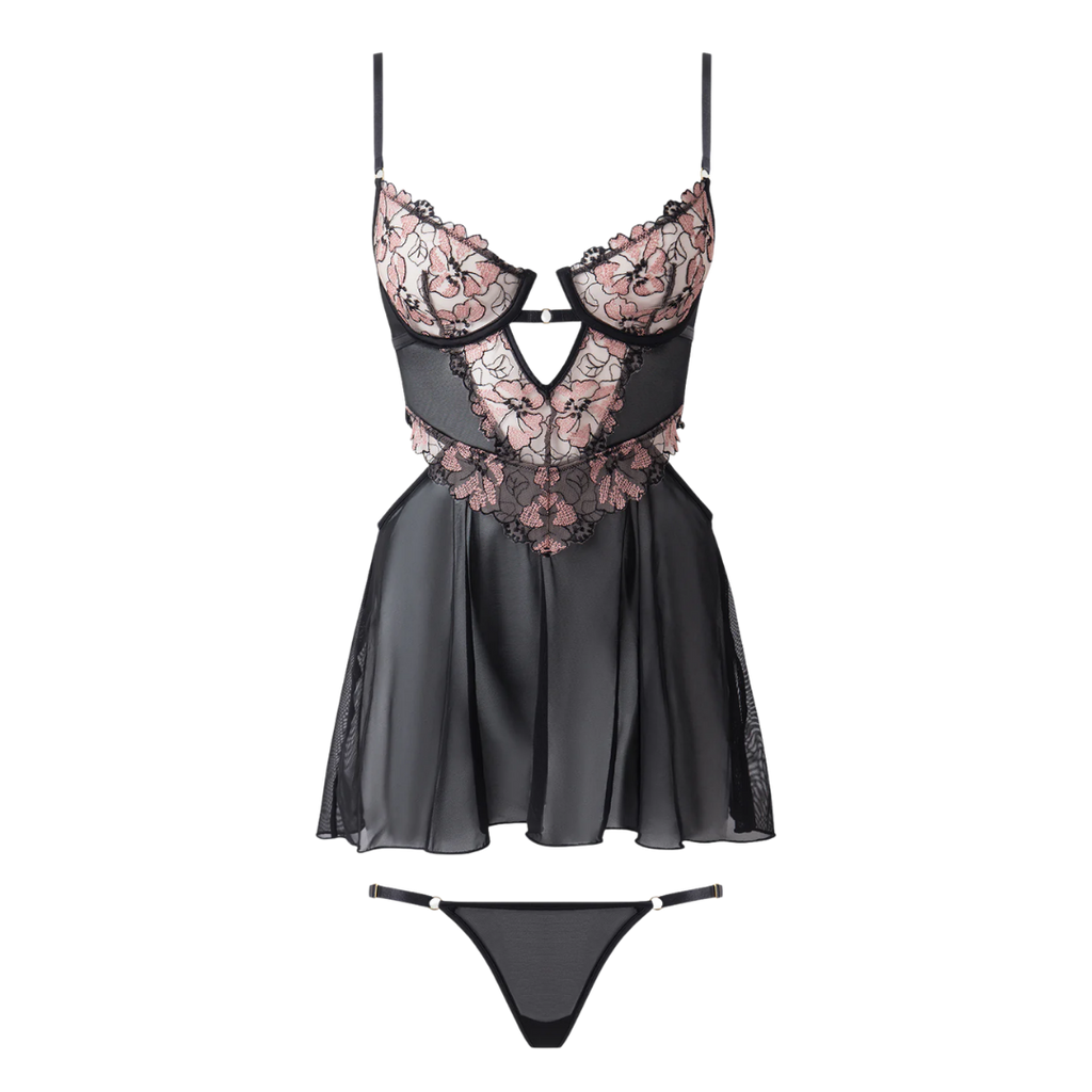 Nova Blacklight Lace Babydoll