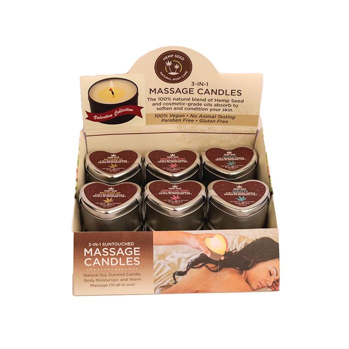 Earthly Body Valentines 3 in 1 Massage Heart Candle