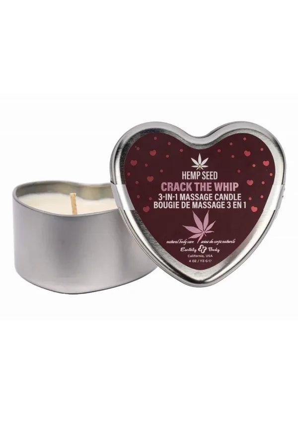 Earthly Body Valentines 3 in 1 Massage Heart Candle